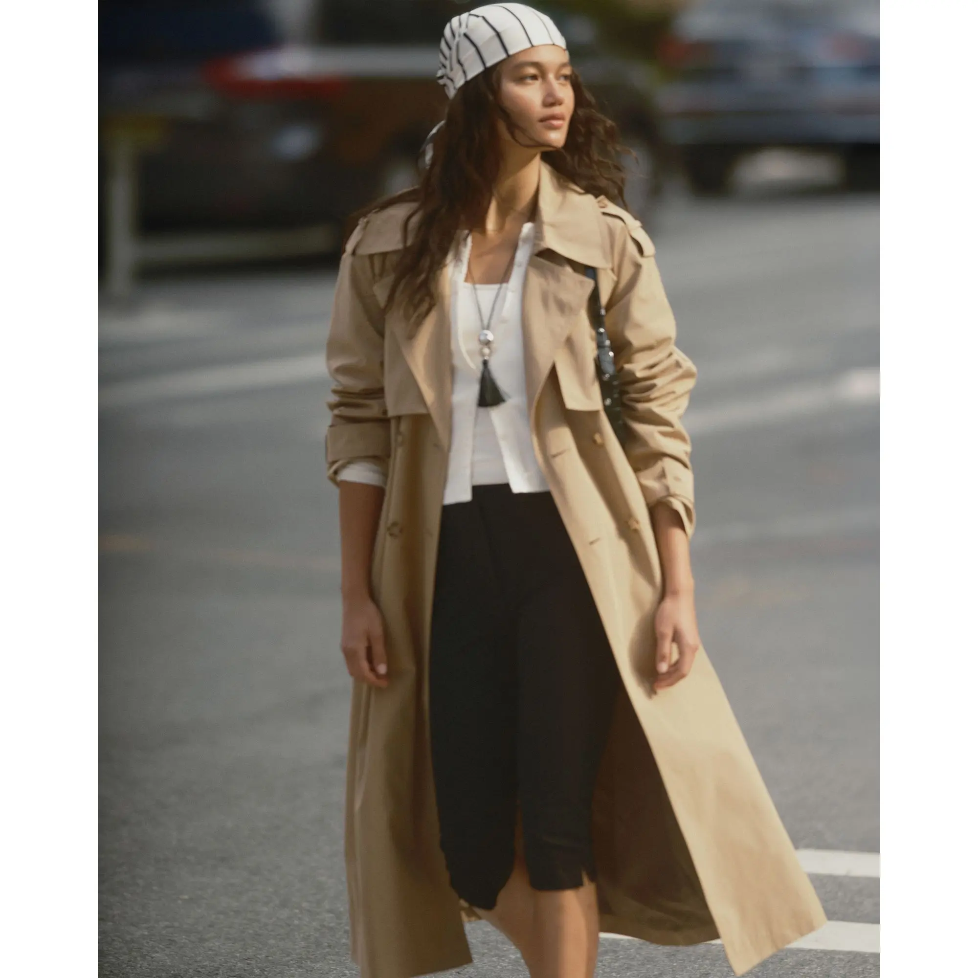 Abercrombie & Fitch A&F Carrie Long Trench Coat