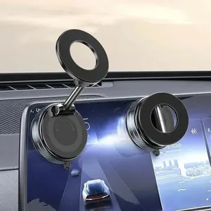 Car Phone Holder, 360° Rotatable Car Phone Holder, Suction Cup & Magnetic Dual Fixation Car Navigation Bracket, Universal Car Interior Accessories