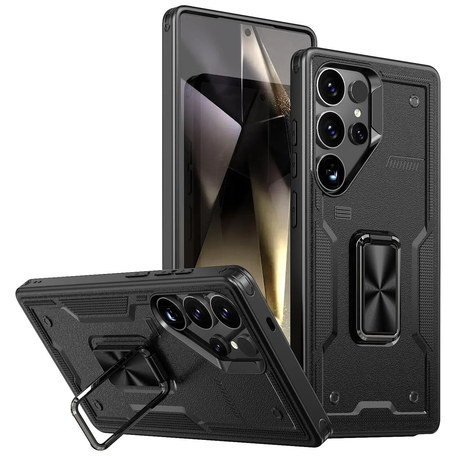 Shockproof Phone Case with Stand, 1 Count Stand Business Personalized Phone Case, Fashion Phone Protector Cover Compatible with Samsung Galaxy S25 S24 S23, Casing