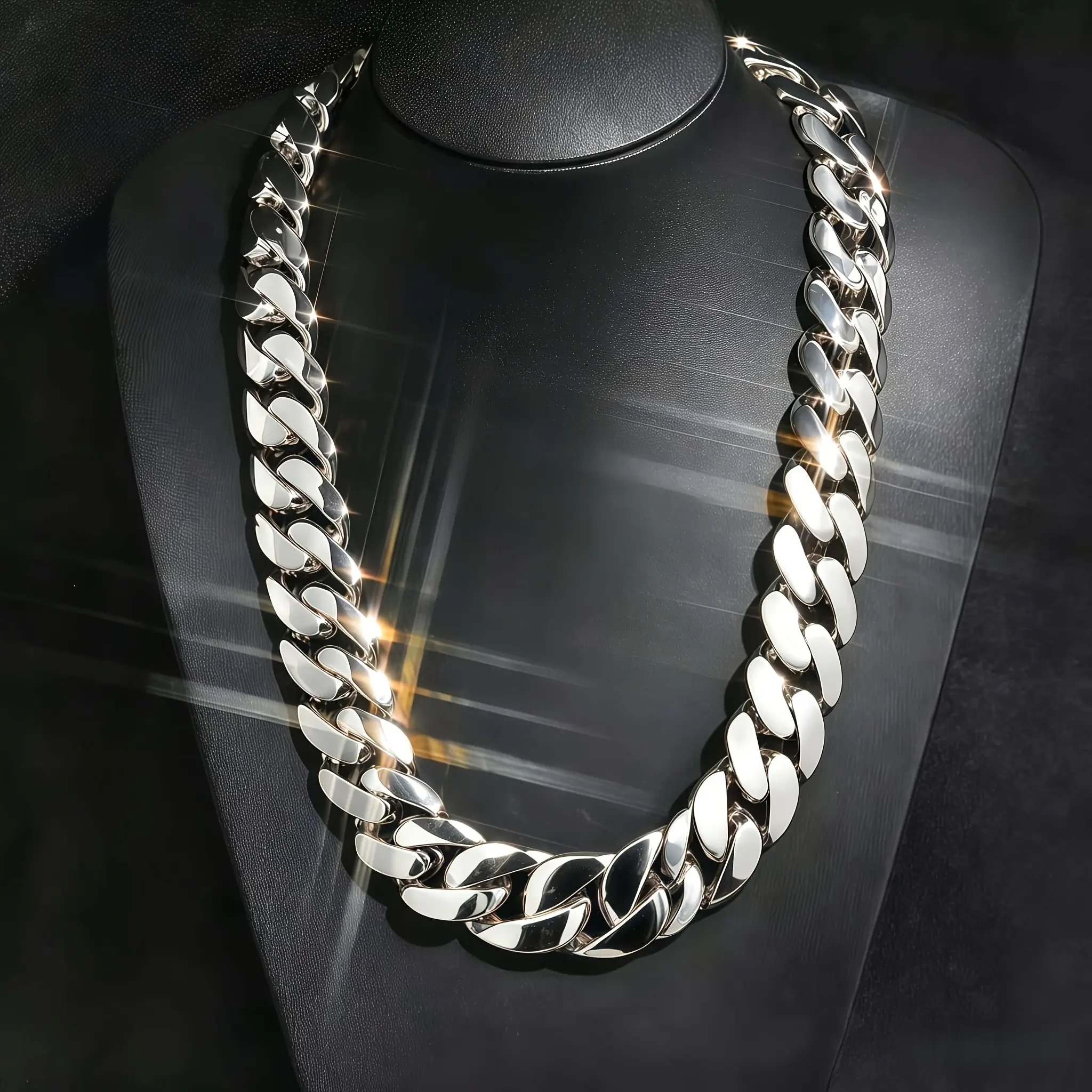 1pc Heavy Duty Miami 925 Silvery Plated Cuban Men's Jewelry 14mm Width 925 Silvery Plated Stainless Steel Material Fashion Hip Hop Style Necklace Luxury Holiday Gifts