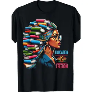 Made in the USA U.S.A., 180 grams of education is free, black teacher books, black history month t-shirt