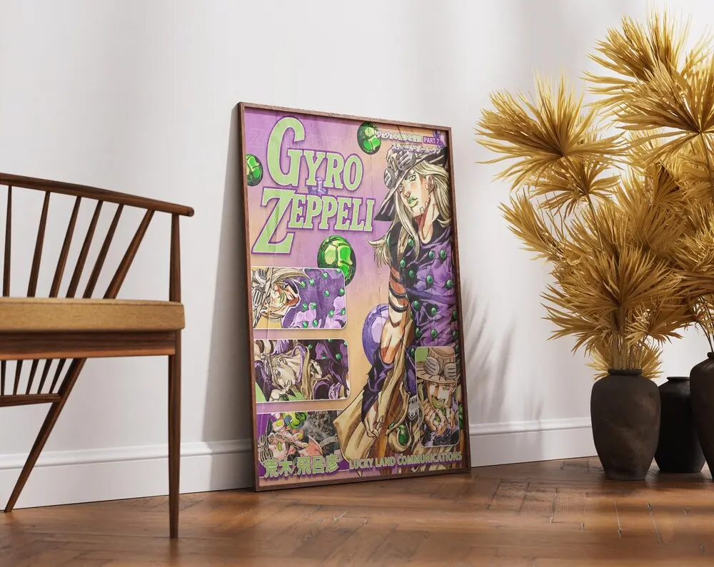 Gyro Zeppeli Steel Ball Run Poster - JoJo's Bizarre Adventure Wall Art Print