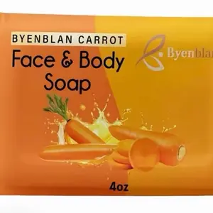 Byenblan Carrot Face & Body Soap – Gentle Skin Cleanser (4oz) Quick Absorbing papaya