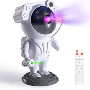 Astronaut Design Projector Night Light, USB Powered LED Starry Sky Projector Lamp with Remote Control & Timer, Novelty Lighting for Bedroom Decor