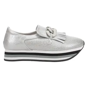 COCONUTS by Matisse Womens Bess Platform Loafers Casual - Silver