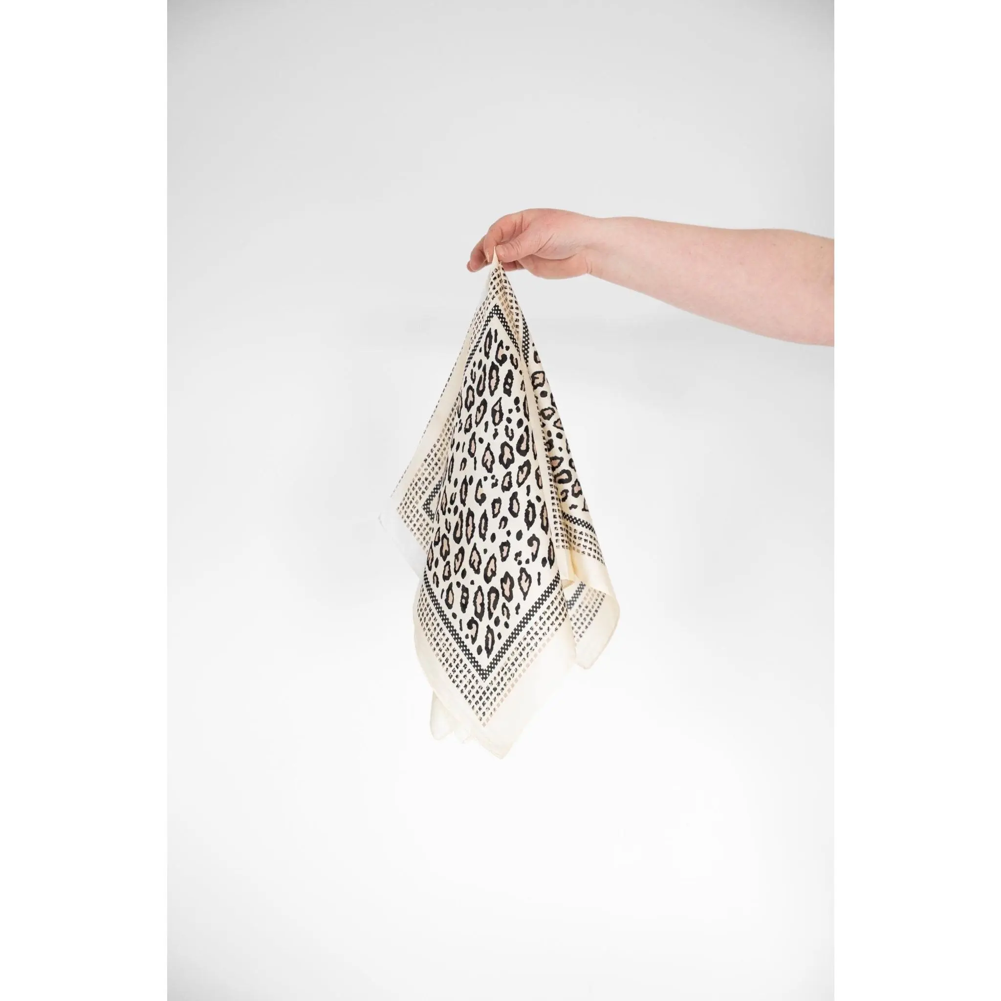 Luxe Leopard Print Square Scarf for Women, Lightweight 26.5-inch Silk-Feel Fabric - Versatile for Neck, Hair, and Handbag Styling, Scarf Style, Neutral, Wrap Around Handbag Handle, Wrist Scarf, Lightweight And Breathable