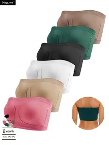 dailydrip【Plus Size】 Solid Color Strapless Seamless Wireless Bra, Women's Plus Size Bra, Soft Comfy Breathable Lingerie Underwear for Daily Wear   comfyessentials   tiktokshopbacktoschool   comfortablebras  everydaybra outfits outfitinspo comfybra