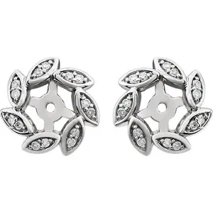 14Kt White 1/10 Ctw Diamond Earring Jackets (up to 4mm)
