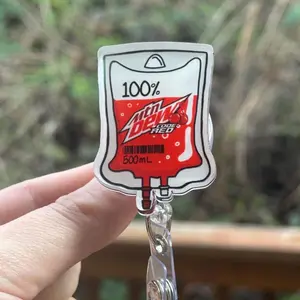 100% Code Red IV bag- Nurse badge reel, RN, MD, Paramedic, Phlebotomist, healthcare, work accessory