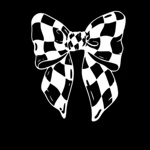 Race Flag Checkered Bow Coquette Decal/Sticker for Car Truck SUV Home Decor Cell Phone Laptop Tumbler Accessories Driving vinyl Waterproof Car Sticker Decal Permanent Vinyl