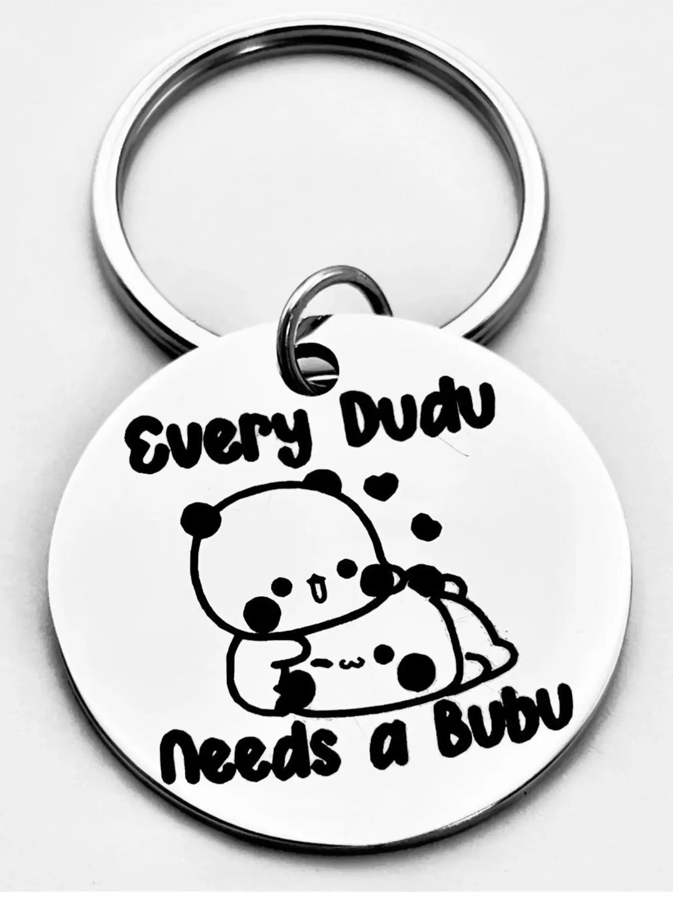 Cute - "Every Dudu Needs a Bubu" Panda and Bear Design, Keychain Kawaii, Perfect Valentine's Day Gift, Trendy Cute Keychain, Cute Keychain Accessory