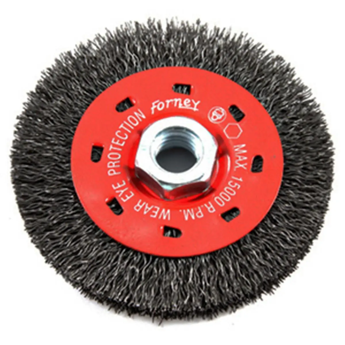 Forney Industries Inc 72788 Crimped Brush Wire Wheel, Coarse, 4 in. x .012 in., 5/8 - 11 In.., for Reptile & Amphibian Cleaning Tools, Light to Medium Duty Brushing, Cleaning and Blending Surfaces
