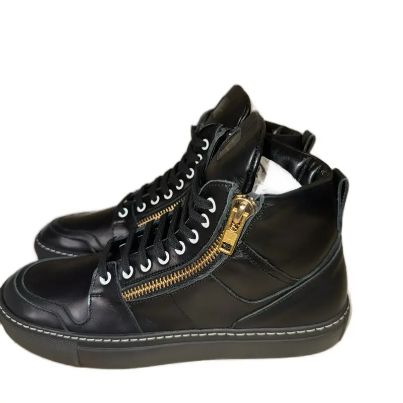 Limperatore Luxury Italian Leather High-Top Italian Leather  shoes – Stylish Black