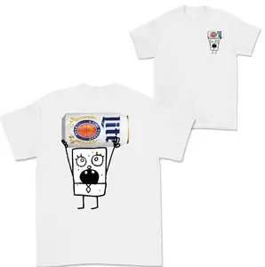 Doodlebob Miler Lite Essential 2 Sided T-Shirt, Funny Drinking T-Shirt, Miler Lite T-Shirt , Full Color, Full Size, Unisex Perfect Gift for Men & Women Menswear Top Underwear Streetwear Tshirt Casual Human Shortsleeve