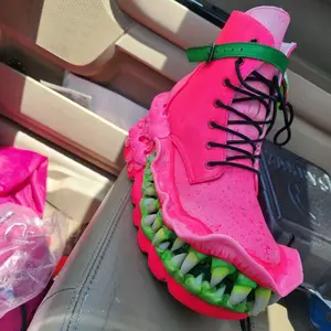 Mcfly Shoes - Pink with Green Accents and Unique Design Elements