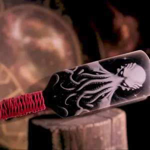 LoveCraft-ian Premium Black Acrylic Paddle Occult play toy  Smooth as obsidian Octopus