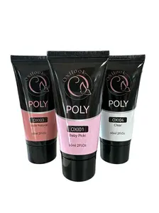 Oxilook Poly Gel 60ml in Clear Baby Pink & Natural Nude for Nail Art Enhancement and Volume Building