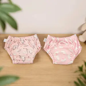 2pcs Baby Potty Training Diaper Pants, Waterproof Leak-Proof, Cute Cartoon Pattern, Comfortable Breathable, Gift for Girls