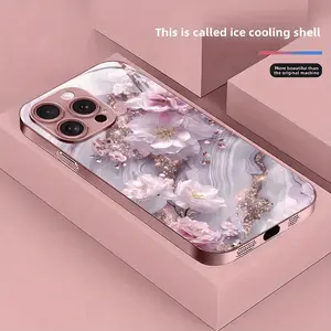 2026 New Pink Sakura TPU Cellphone Casing, Elegant Minimalist Flexible Shell, Shockproof Hard Glass Protective Cover, Waterproof Accessory for iPhone 16-11, XR, XS, X, 7, Cute Creative Gift for Girls, Mobile Tech Accessory