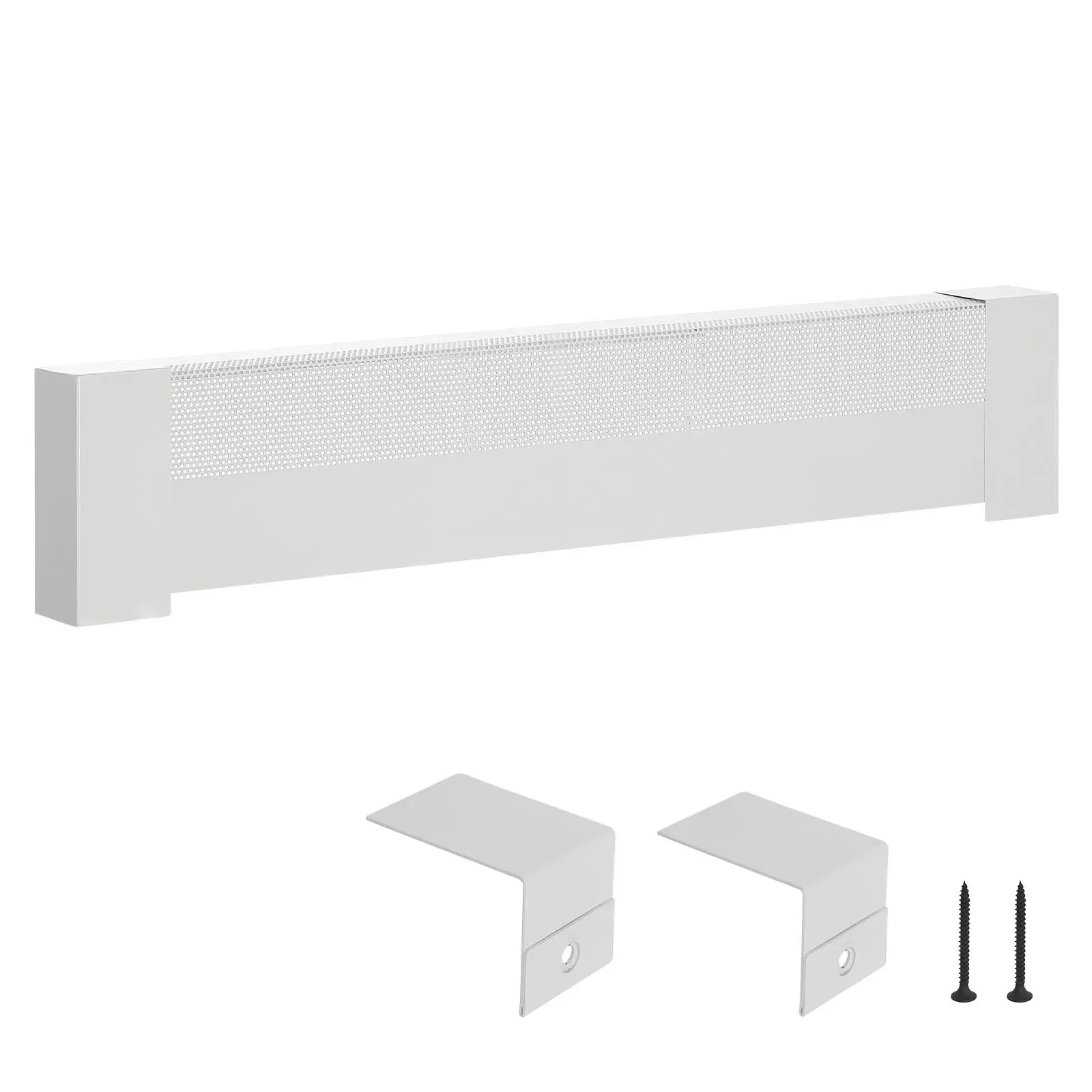 【DealsForYouDays】VEVOR Baseboard Heater Covers, Basic Series 3 ft Standard Electric Heating Unit Front Cover for Home Improvement, Heavy-duty Steel, Easy Installation for Bedroom Replacing Old Cover, White
