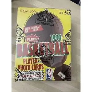 1990-91 Fleer Basketball Wax Box BBCE Wrapped - Jordan Shawn Kemp ??