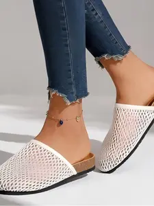 Women's Mesh Hollow Out Slip-On Mules, 2026 Summer New Sandals, Minimalist Breathable Slippers, Versatile Daily & Vacation Wear
