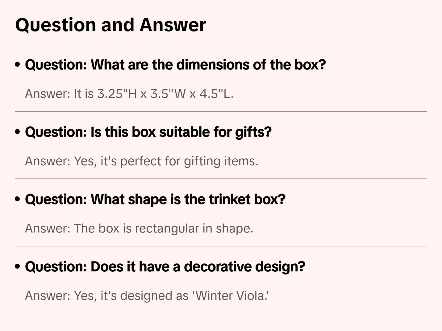 Trinket Box, Rectangular - Winter Viola