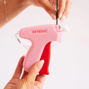 Stitchy 2.0 Handheld Sewing Machine - 1 Red and Pink Stitchy with 1000 Micro Stitches for Instant Clothing Alterations - At-Home Wardrobe Assistant Sewing Supplies Crafts
