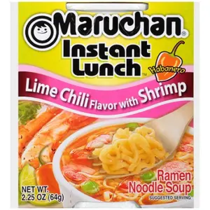12x Maruchan Lime Chili Shrimp Cup Ramen Noodle Soup Snack 2.25oz