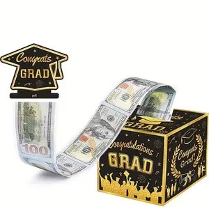 Grad Cap Surprise Money Box, Paper Graduation Cap Theme, Party Game & Decorative Gift Box, Ideal for Graduation Ceremonies
