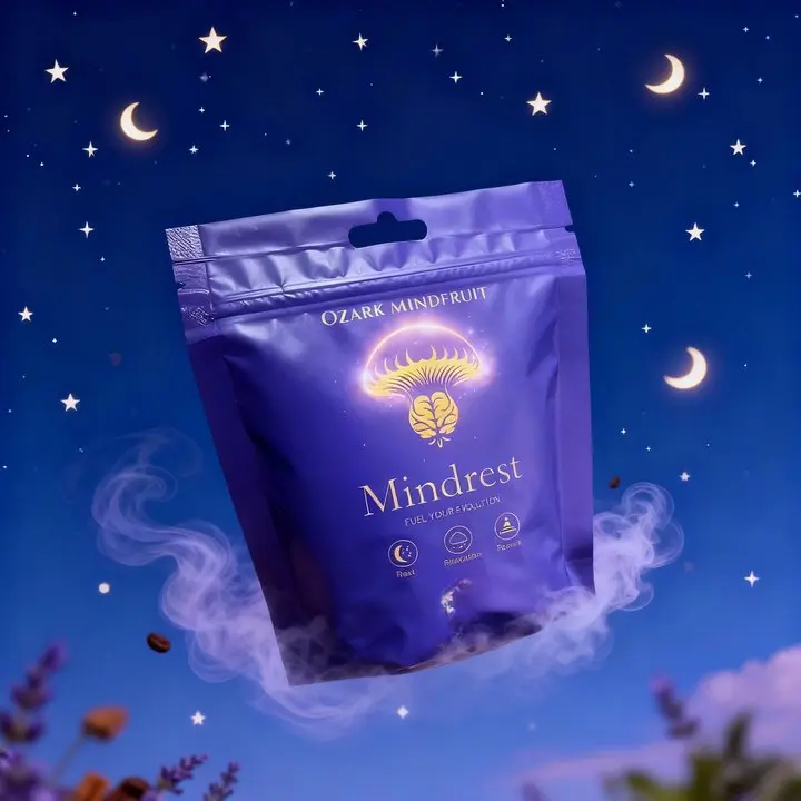 Mindrest Nighttime Nootropic Drink Mix for Deep Rest & Morning Clarity - Reishi & Chaga Mushroom Extracts, Ashwagandha, Magnesium Glycinate, GABA, 5-HTP, Cinnamon Healthcare Natural Milk
