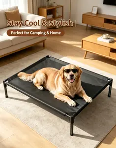 Upgraded Extra Large Ventilated Mesh Dog Bed - Summer Cooling Raised Cot with High Load Capacity for Large-Giant Breed Dogs Breathable Elevated