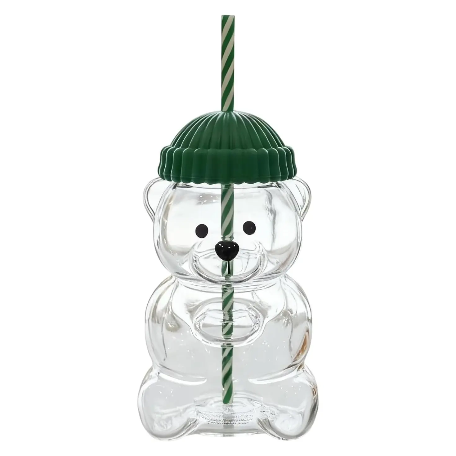 Cute Bear Suction Cup Straw Cup with Lid, Glass Bear Cup, Coffee Beer Wine Cocktail Drinkware, Friend Gift, Fun Beverage Container, Water Tumbler, Drinkware Tumblers