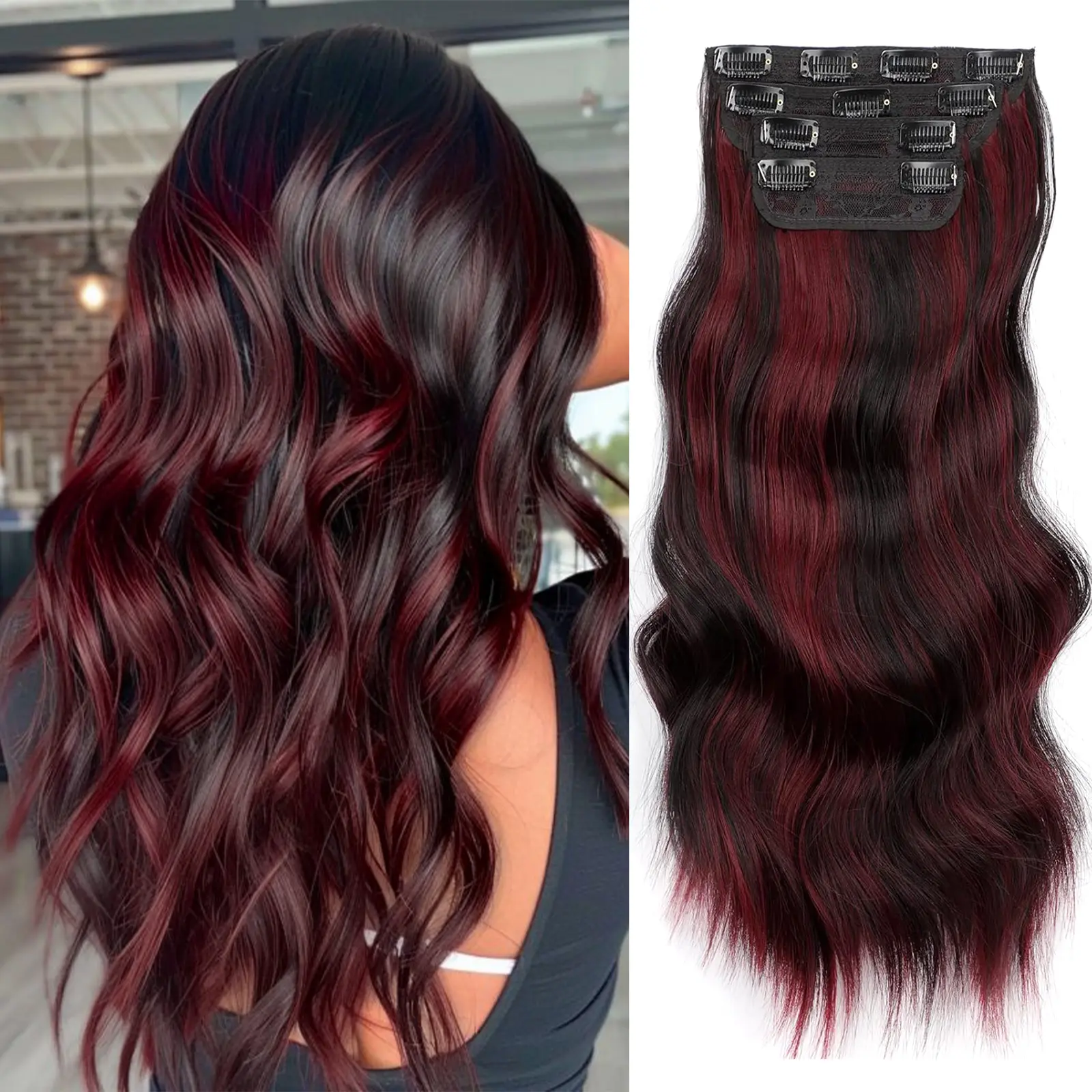 2/118 Black Burgundy mixed - 4PCS ( 20 Inch )