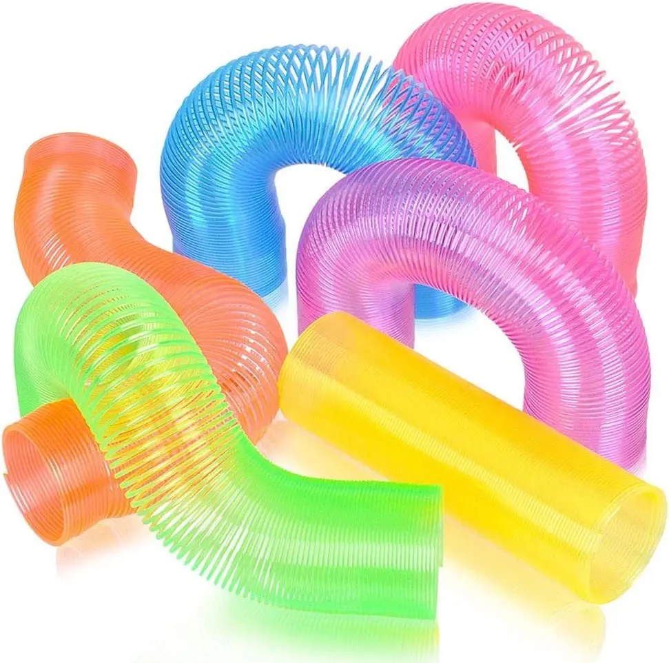 ARTCREATIVITY 4 inches Stretchy Neon Plastic Mini Coil Springs - 12 Pack, Unisex Birthday Party Favors for 3+ Kids, Retro Step Play Supplies, Birthday Ideas Awesome Gift Goody Bag Fillers with 100% Money-Back Guarantee