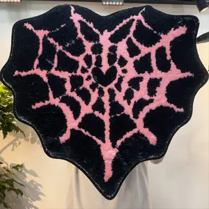 Non-Slip Irregular Shaped Polyester Carpet, Foldable Skin-Friendly Cartoon Design Backing Rug, Cartoon Pattern Rug, Halloween Gift Idea