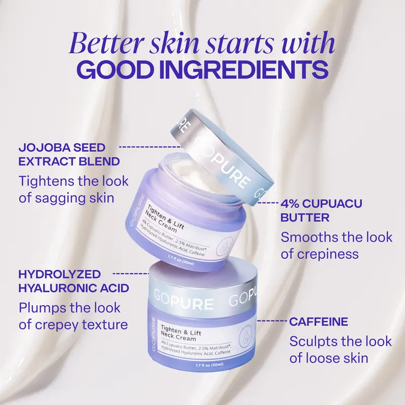 GOPURE Neck Cream Tighten & Lift Firming Cream for Crepey Skin 2