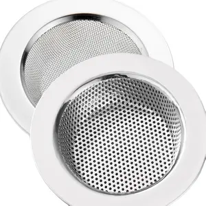 2 Pcs Kitchen Sink Strainer Stainless Steel, Mesh and Punching, Kitchen Sink Drain Strainer, Sink Strainers with Large Wide Rim 4.5" Diameter for Kitchen Sinks