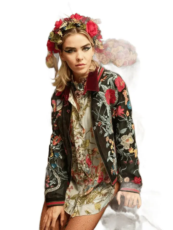 Bellezza Embroidered Bomber Jacket by Aratta