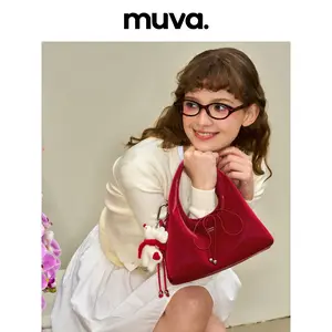 MUVA Triangle Rice Roll Bag, Single Shoulder Crossbody Tote Bag for Women, Compact Red Handbag with High Value, Perfect for Spring and Summer