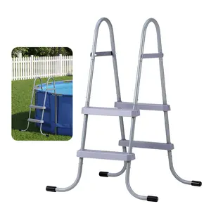 【FathersDayGift】VEVOR Above Ground Pool Ladder, 2-Step Steel A-Frame Swimming Pool Stairs for 33 in High Wall, 300 lbs Capacity Entry/Exit Steps with Secure Non-Slip Sturdy Wide Step, Easy Setup Outdoor, Gray