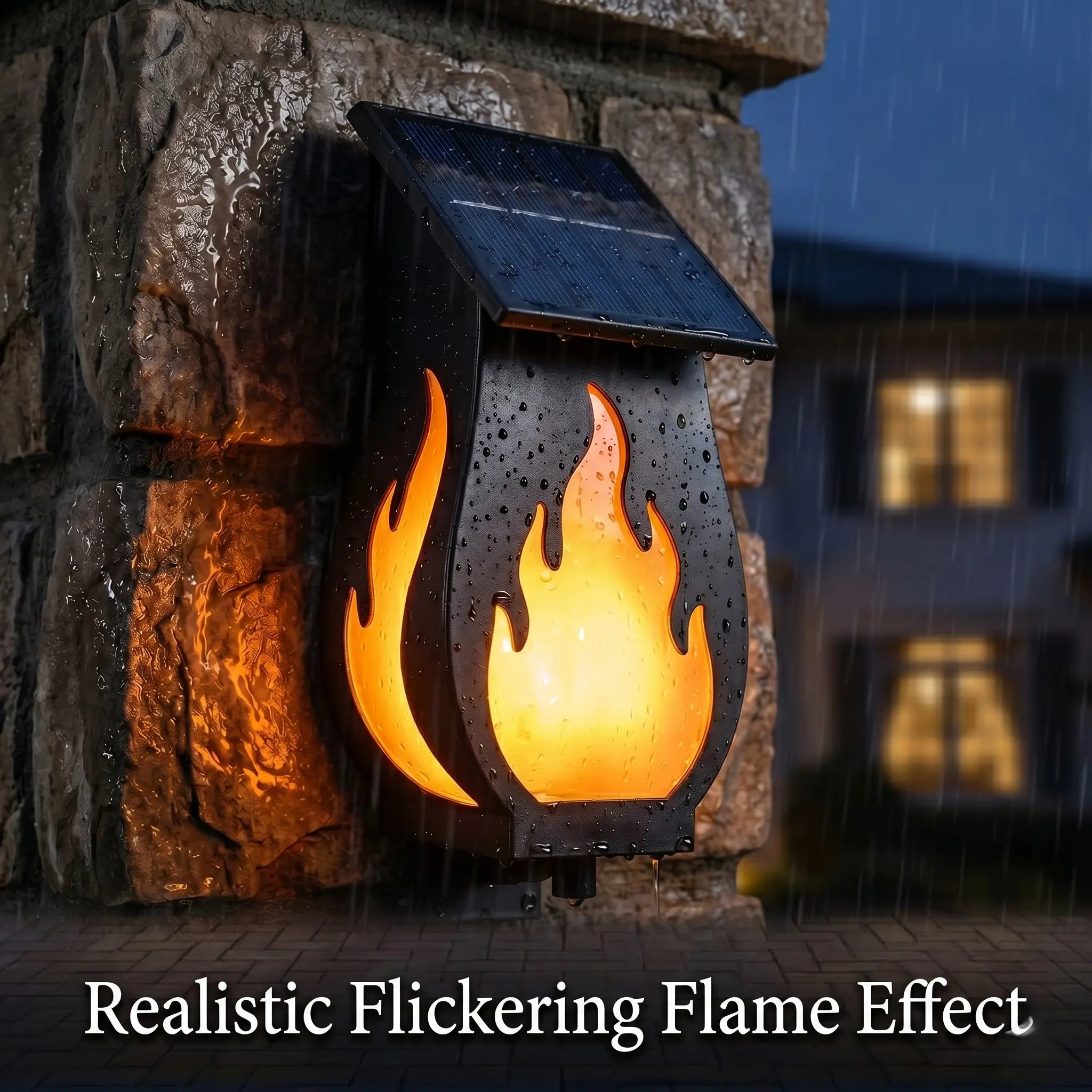Aesthetic Flickering Solar Flame Light Wall Light - Warm Ambient Sconce for Cozy Balcony, Patio, Fence, Porch & Backyard Decor