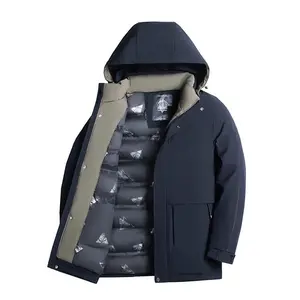 Men's Winter Hooded Cotton Jacket Thickened Warm Windproof Waterproof Outdoor Cold-Resistant Coat Menswear Tops