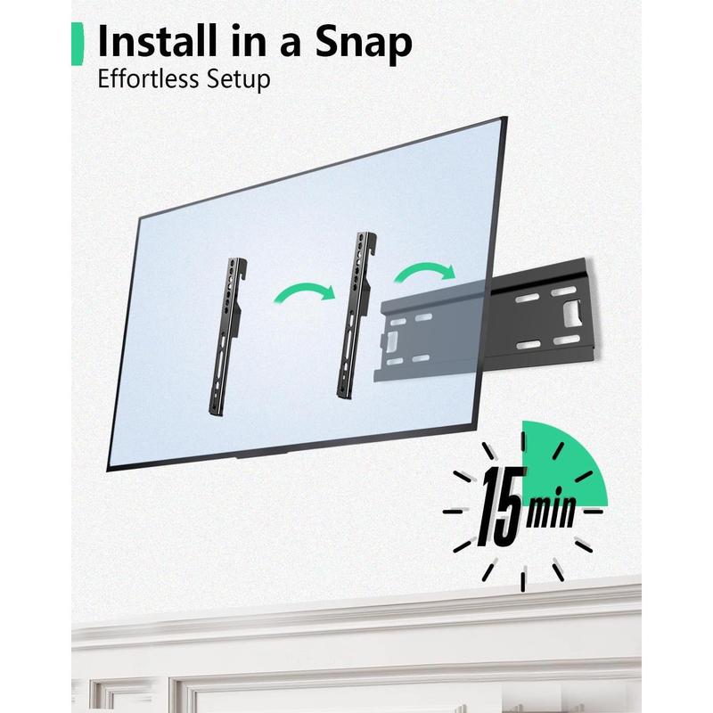 Fixed TV Wall Mount for 14-43 Inches Flat Screen TVs, Low Profile TV Mount Bracket Hold Up 55lbs, Wall Mount Bracket Flush Mount Space Saving, Max VESA 200x200mm