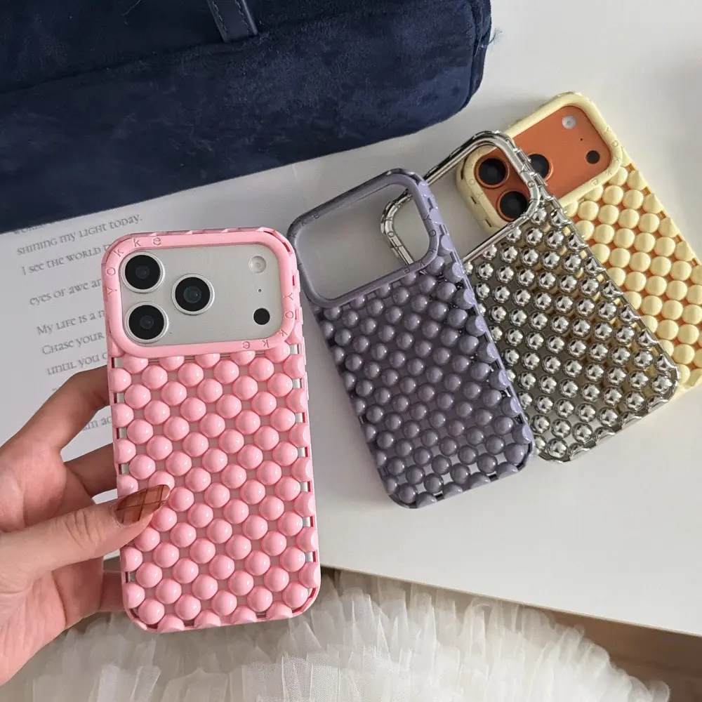 Creative Luxury Pearl TPU Phone Case - Shockproof Full Coverage Protection, Simple Multi-Model Casing for iPhone 17/16 Pro Max, 15/14 Mobile Phone Accessories