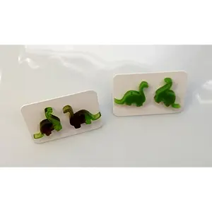 Green Dinosaur Resin Earrings – Cute & Fun Statement Jewelry