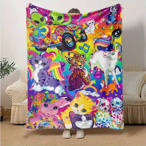 Animal Artwork Blanket - Fun, Colorful, All-Season Soft Throw Blanket for Living Room, Sofa, Camping, Animal Artwork Blankets