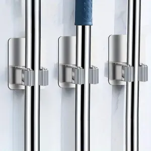 3pcs Durable Stainless Steel Mop Hooks - Punch-Free Design for Easy Installation and Secure Hanging - Ideal for Heavy Duty Cleaning