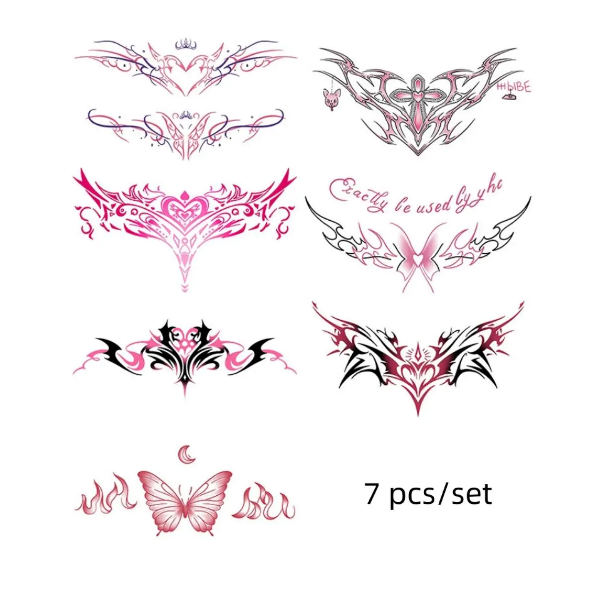 Colorful Sexy Charm Tattoo Sticker, 7 Counts/set Waterproof Long-lasting Magic Tattoo, Party Essential Large Pattern Semi-permanent Tattoo, Waterproof Temporary Tattoos, Temporary Tattoo Stickers