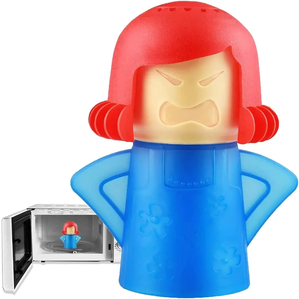 Angry Mama Microwave Oven Steam Cleaner: Effortlessly Disinfects with Vinegar and Water for Kitchen Cleaning - Enjoy a Fun and Easy Way to Steam Clean with Impressive Results